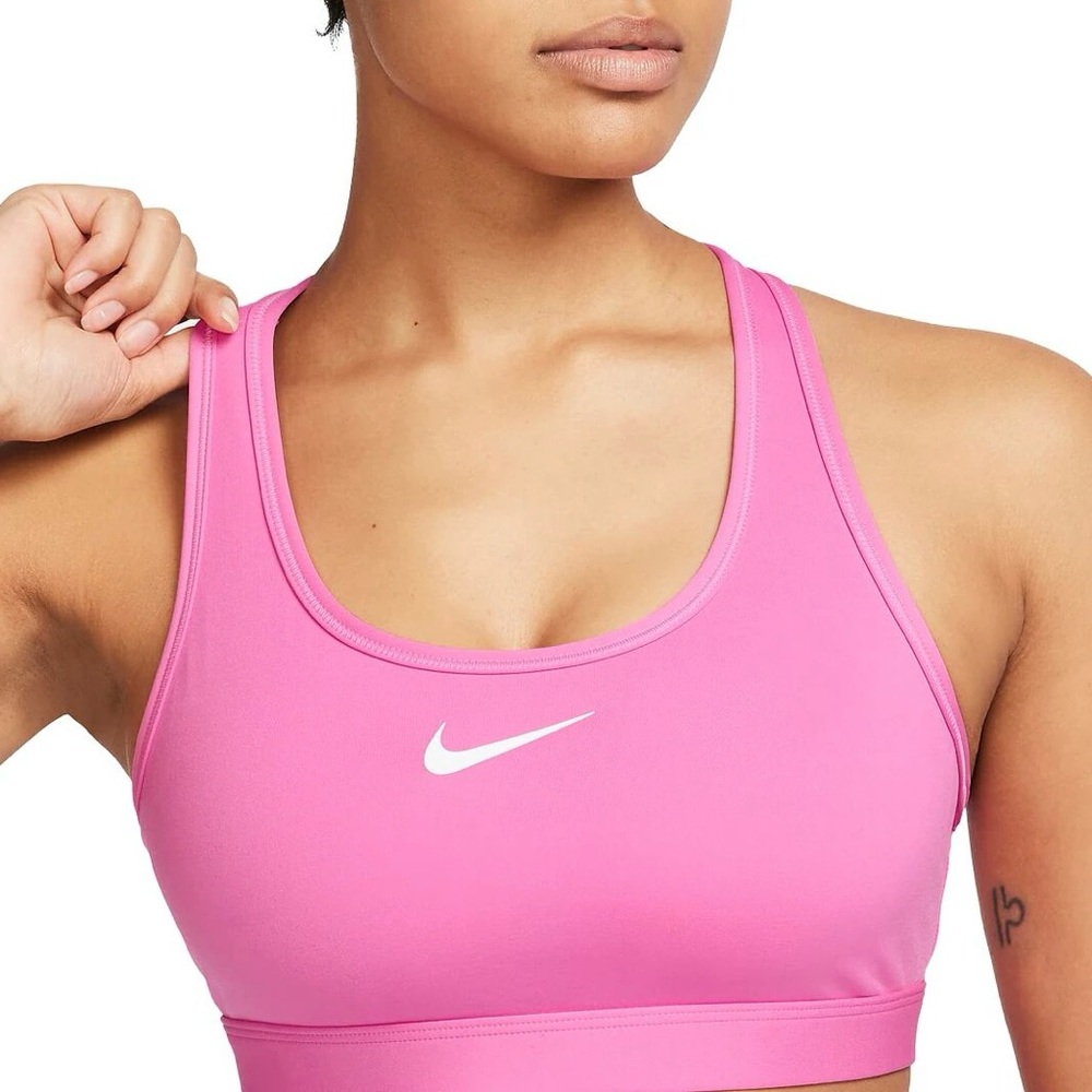 Nike Swoosh Dri-FIT Pink Medium Support Sports Bra